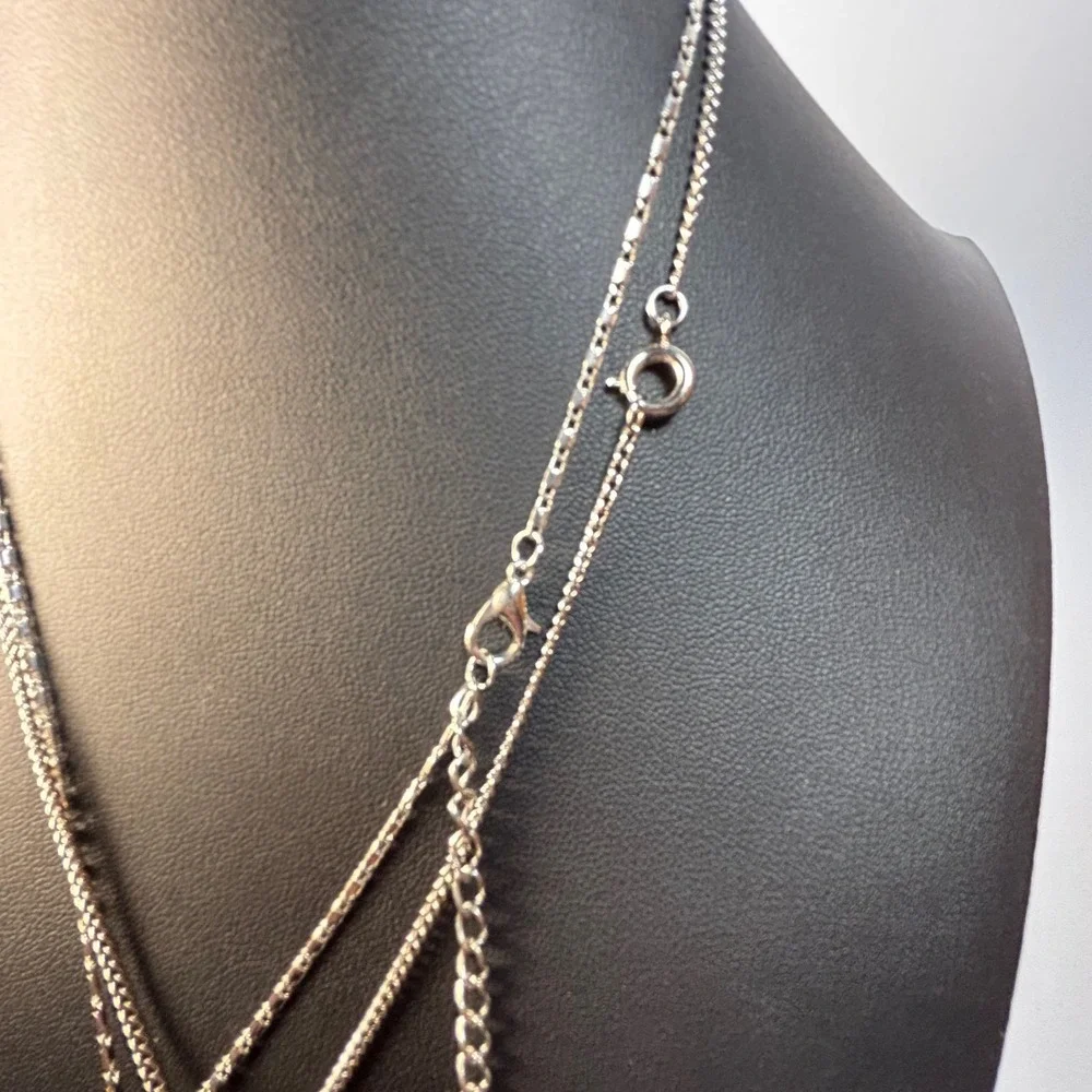 Pendant Necklaces Silver‎ Tone Delicate Rhinestone